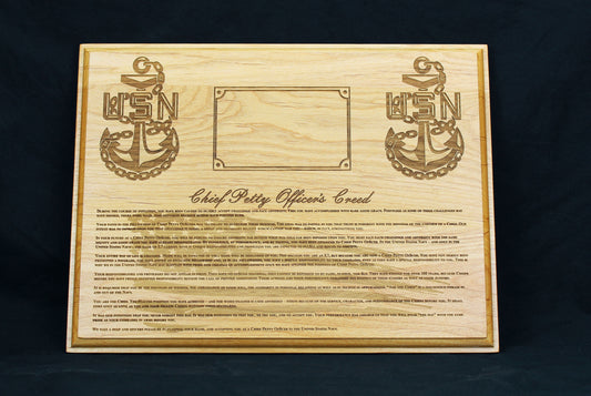 Personalized Navy Chief's Creed Plaque
