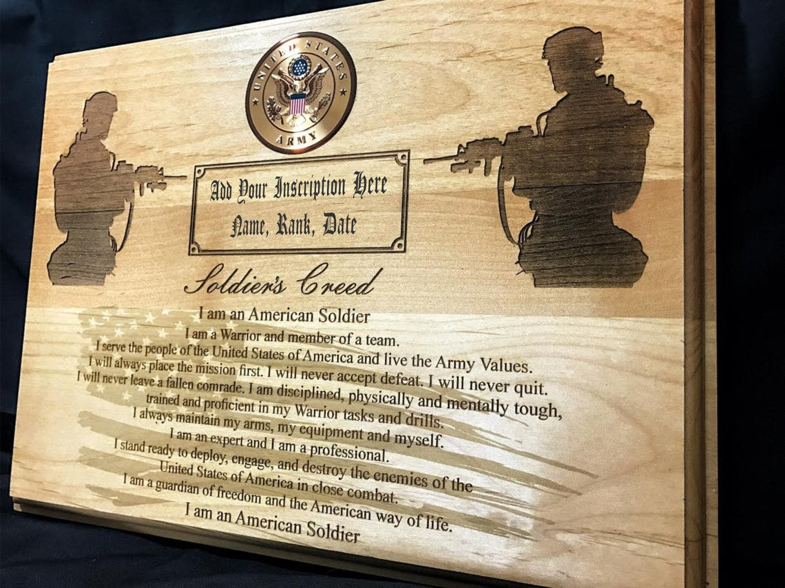 Personalized Army Soldier's Creed Plaque