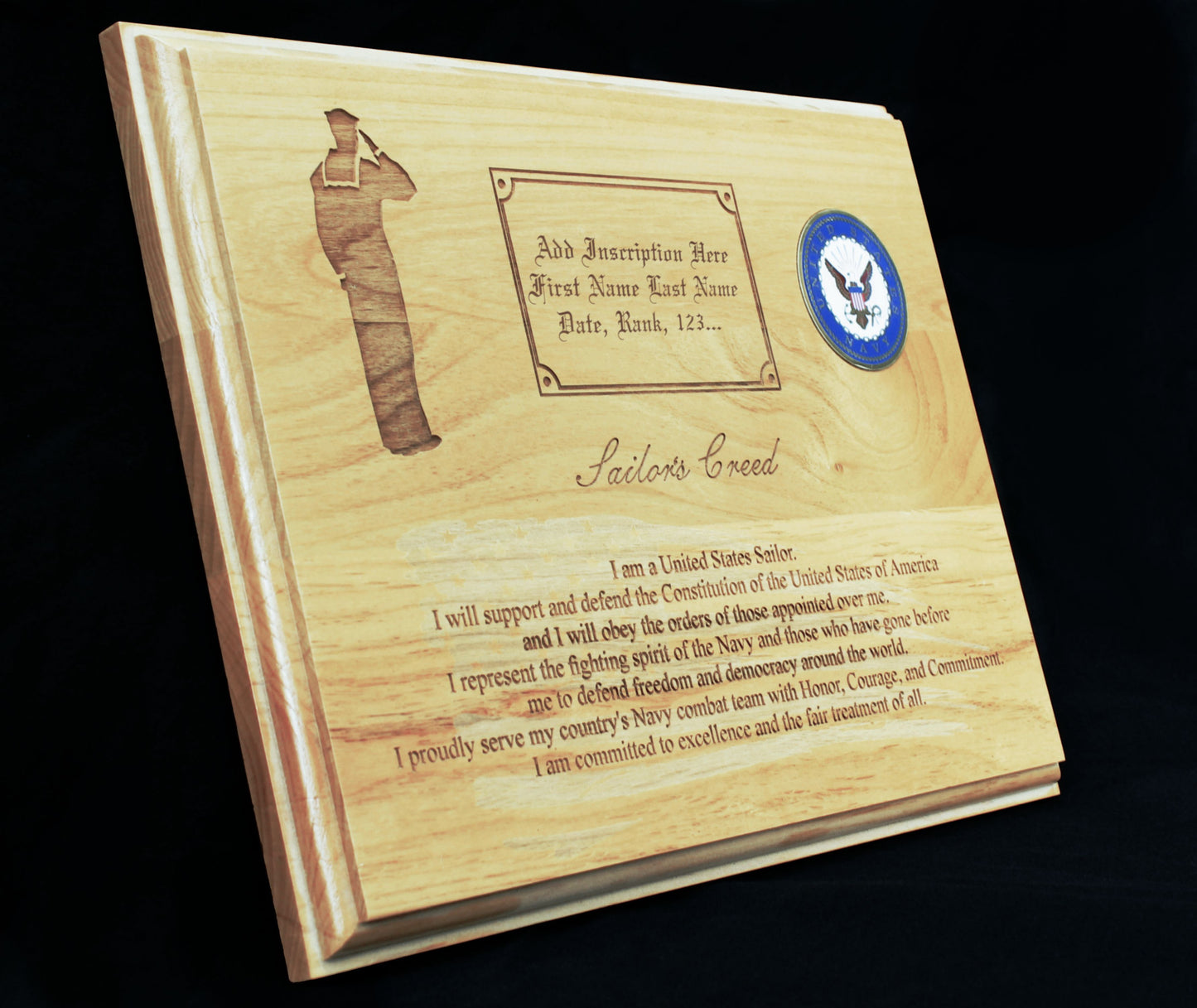 Personalized Navy Sailor's Creed Plaque