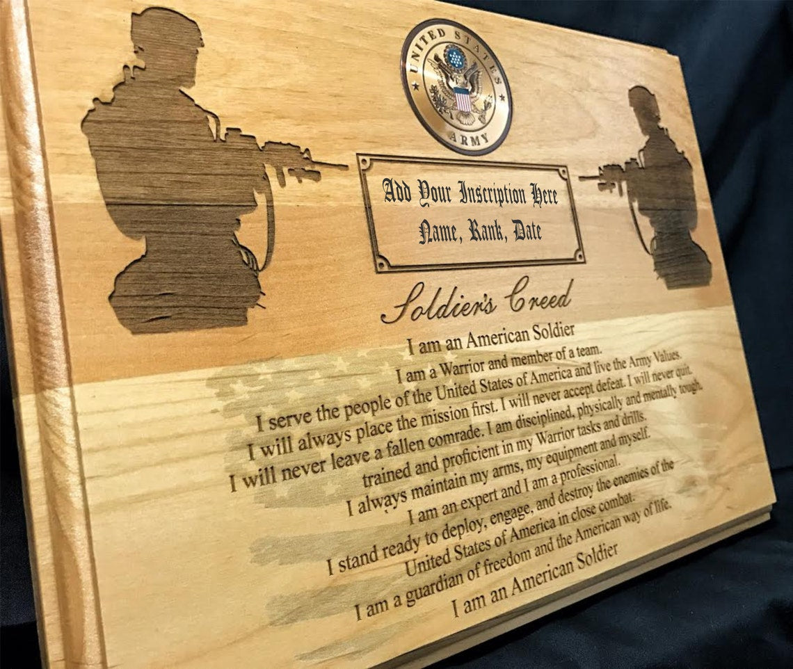 Personalized Army Soldier's Creed Plaque
