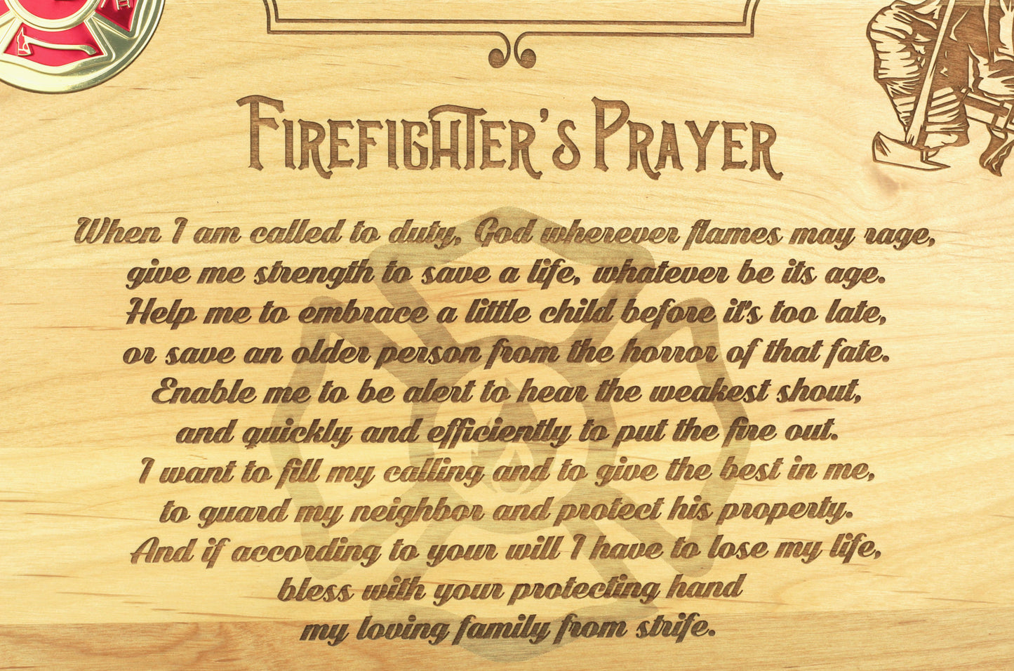 Firefighter's Prayer Engraved Plaque - Personalized - Horizontal