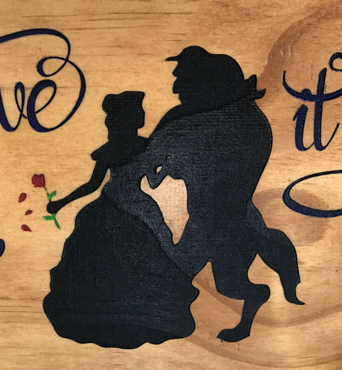 Beauty and the Beast Wood Sign