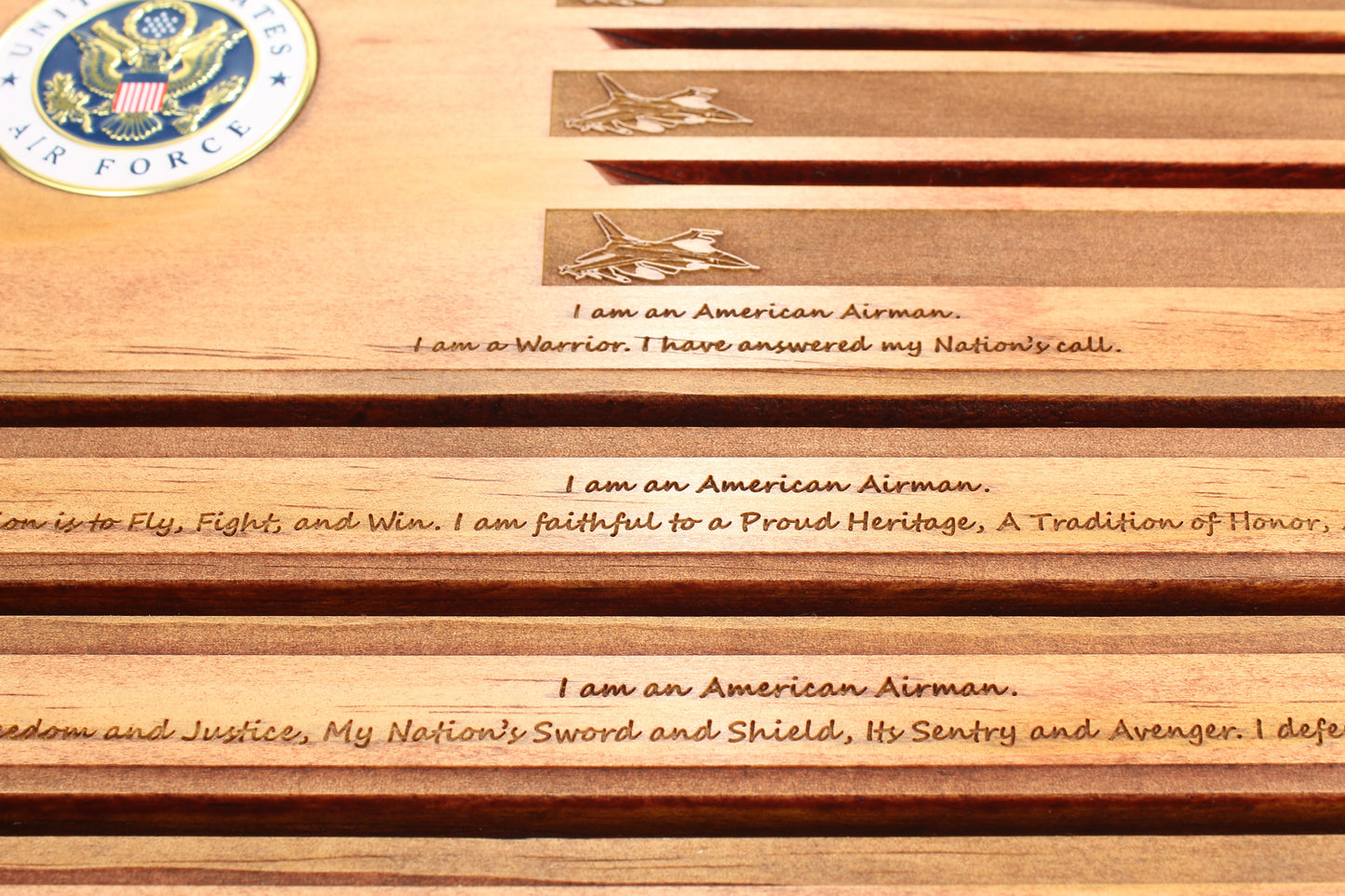 Air Force Airmen's Creed Challenge Coin Display - Personalized - Red