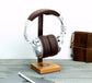 Marine Cherry Wood Base and Metal Headphone Stand