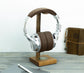 Army Mahogany Base and Metal Headphone Stand