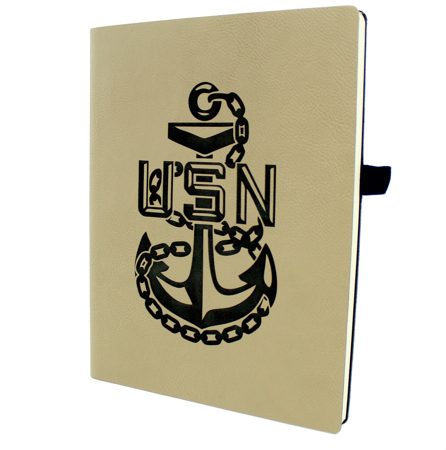 Chief Petty Officer Personalized Notebook with pen loop - Gray