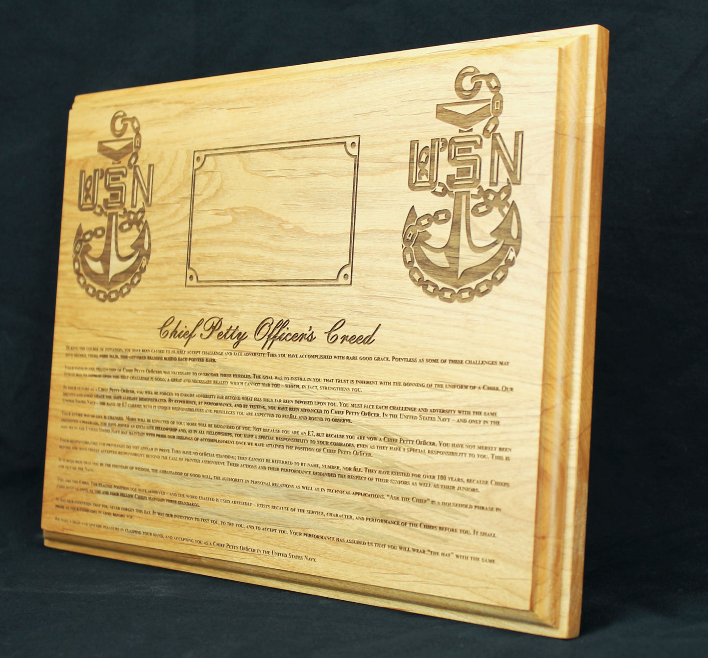 Personalized Navy Chief's Creed Plaque