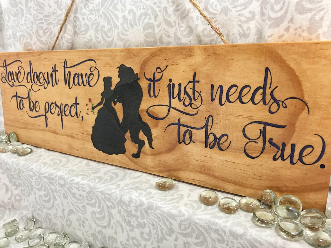 Beauty and the Beast Wood Sign