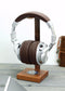 Navy Mahogany Base and Metal Headphone Stand