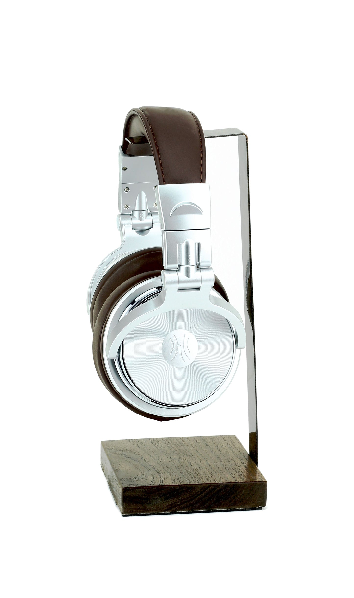 Walnut Base and Metal Headphone Stand