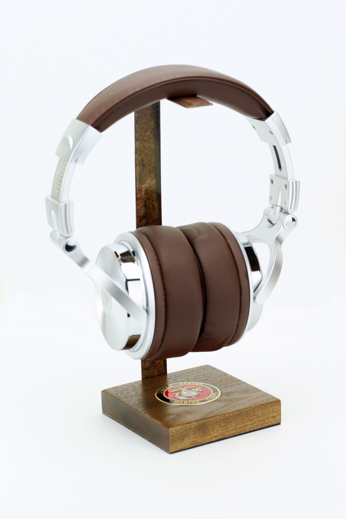 Marine Walnut Base and Metal Headphone Stand